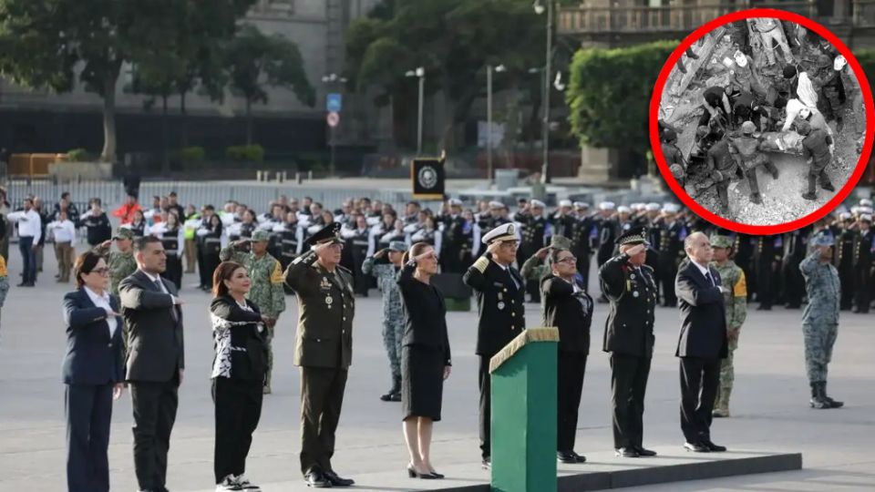 El acto inició a las 7:19 horas, momento exacto en que ocurrió el terremoto de 1985