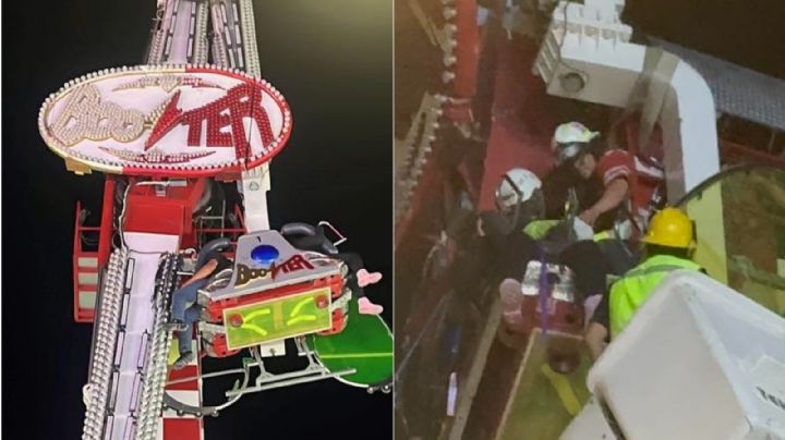 MOMENTO EXACTO en el que juego mecánico falla y choca; hay 4 heridos