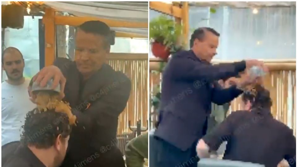 Adame  protagoniza pelea con sujeto; le tiró un plato de arroz