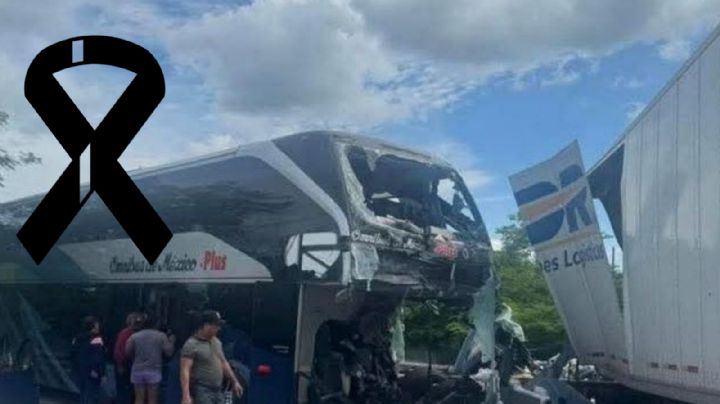 Tráiler choca de frente contra autobús de Ómnibus México; hay 2 muertos y 13 heridos