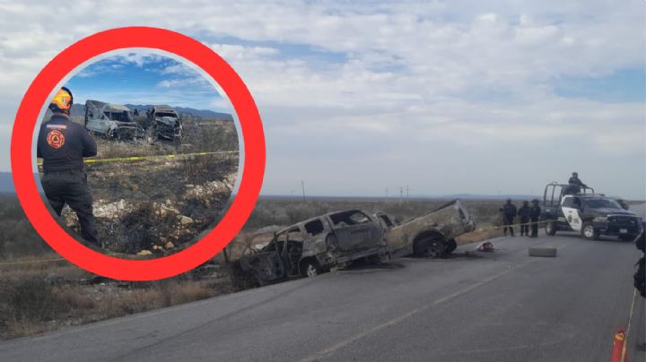 Carreterazo deja a 2 personas calcinadas y varios heridos de gravedad en Nuevo León