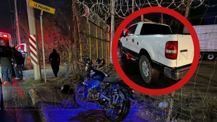 Motociclista vuela por los aires tras impactarse con camioneta en Nuevo Laredo; está en el hospital