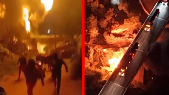 Pipa cae de puente y estalla; explosión ilumina el cielo y obliga a cerrar vialidades | VIDEO