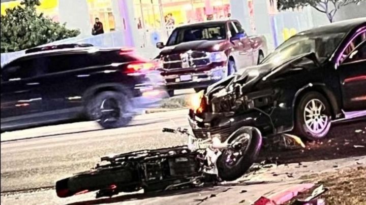 Choque violento deja a motociclista grave en Laredo; brutal impacto colapsa Calton y San Francisco
