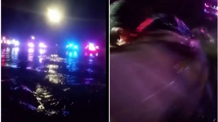 MOMENTO EXACTO en el que rescatan a dos niños que cayeron en un estaque