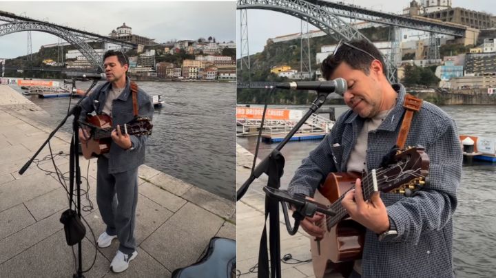 MOMENTO EXACTO en que exvocalista de La Arrolladora sorprende cantando en calles de Portugal