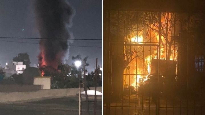 Padre e hijo en Nuevo León saltan la barda para escapar de incendio; su casa ardía en llamas