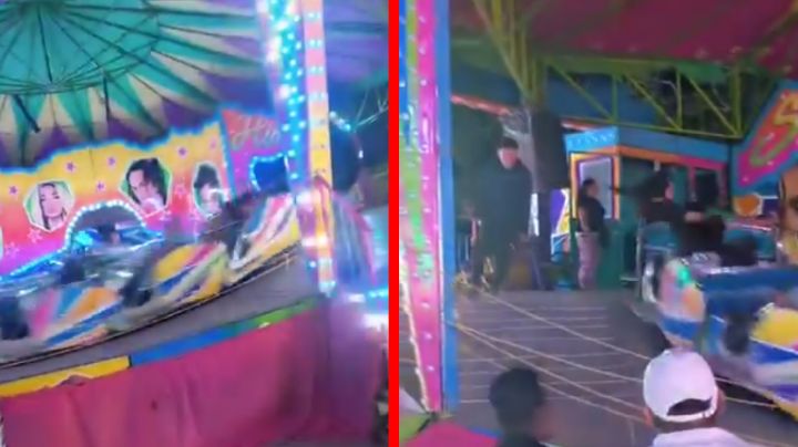 Falla en juego mecánico casi causa una tragedia; operador estaba borracho | VIDEO