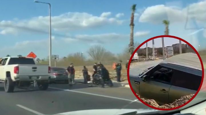 Reportan par de accidentes en Bob Bullock de Laredo; motociclista es proyectado y auto termina en canal