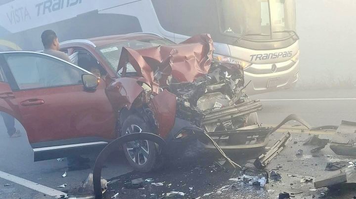 Violento choque deja dos lesionados; tráiler y dos vehículos involucrados en la Matamoros–Victoria