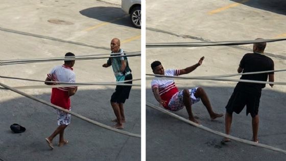 Impactante pelea callejera: hombre sin brazos acepta el pleito y deja noqueado a su rival | VIDEO