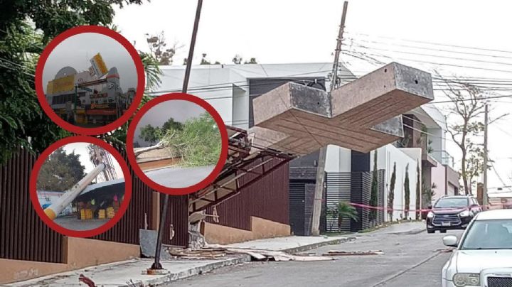 'Violento Nortazo' lleva ráfagas de 120 km/h a Tamaulipas; colapsa enorme cruz de parroquia en Tampico | VIDEO