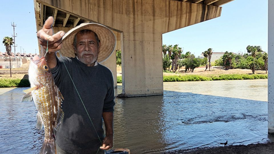 El río Bravo es ideal para los pescadores de Nuevo Laredo.