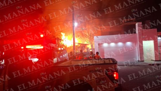 Voraz incendio destruye vivienda en la colonia Álamos; familia se salva de milagro