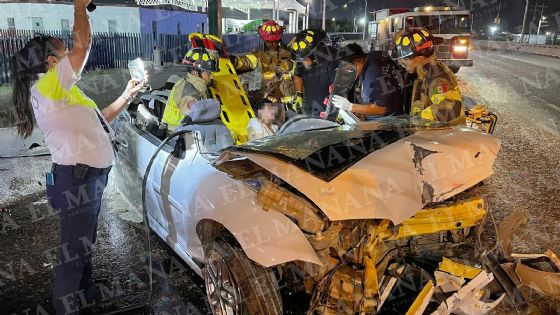 Menor al volante choca y queda prensado en brutal accidente en Carretera Aeropuerto