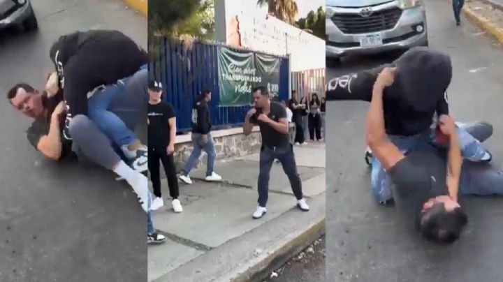 Padre enfrenta a estudiante que golpeó a su hijo; termina vencido en el suelo tras nueva pelea | VIDEO