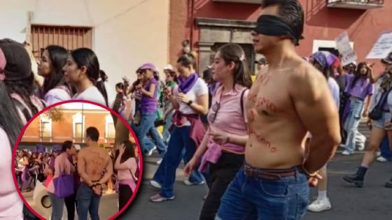8M: mujeres expulsan de marcha feminista a hombre que resultó ser deudor alimentario | VIDEO