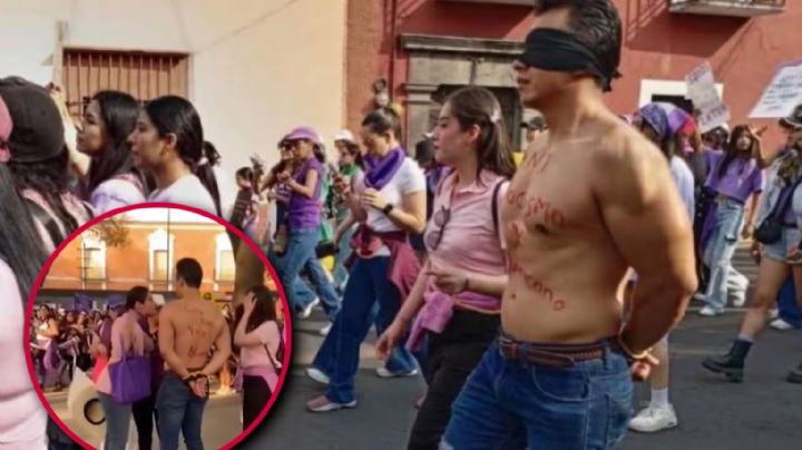 8M: mujeres expulsan de marcha feminista a hombre que resultó ser deudor alimentario | VIDEO