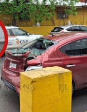 Foto descriptiva de: Camión de refrescos se impacta contra DiDi en la colonia Palacios; pasajera terminó lesionada