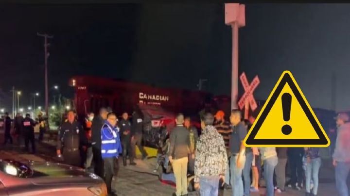 Camión de transporte de General Motors es embestido por tren y deja 2 muertos; empleados salieron por las ventanas