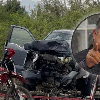 Motociclista muere en choque frontal contra camioneta donde iba Jaime Rodríguez 'El Bronco'