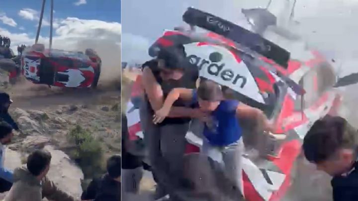 MOMENTO EXACTO en que auto vuelca contra el público en el Rally Sudamericano; espectador muere
