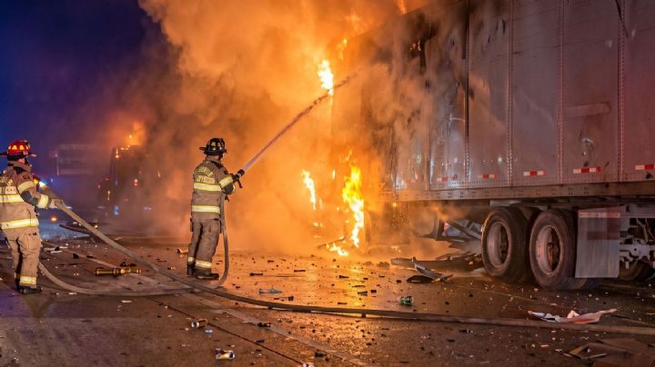 Identifican a trailero que murió calcinado en el Libramiento Mex II; quedó atrapado en la cabina