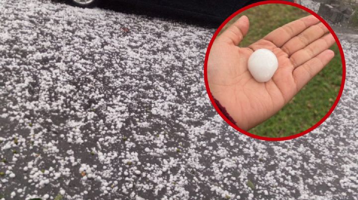 Tormenta desata intensa granizada en Monterrey; hielo de gran tamaño inunda calles | VIDEO