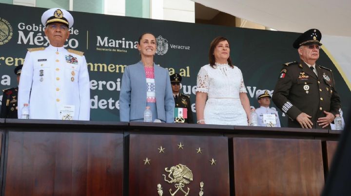 Claudia Sheinbaum toma protesta a 419 cadetes de la Heroica Escuela Naval Militar en Veracruz