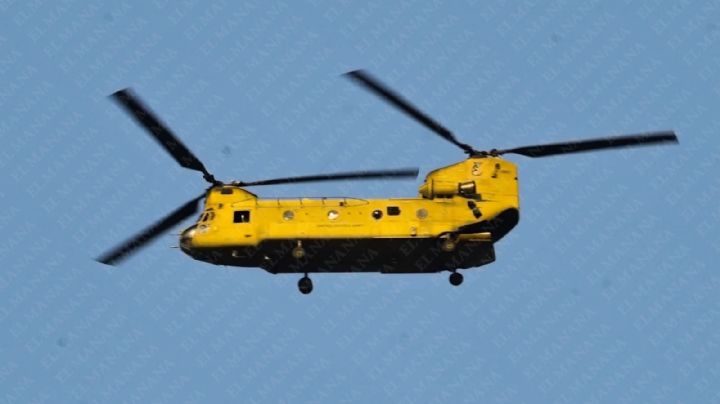 Impresionante helicóptero militar sobrevuela en la frontera; Chinook sorprende a habitantes de Nuevo Laredo | VIDEO