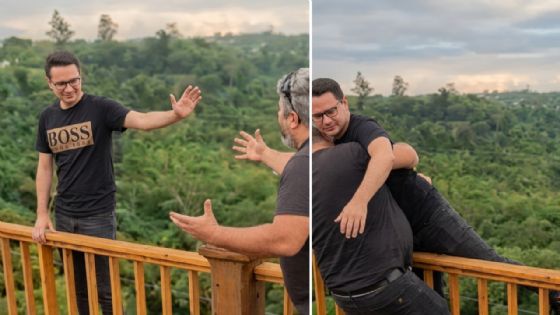 Padre salva a su hijo de 24 años de lanzarse desde puente vehicular | VIDEO