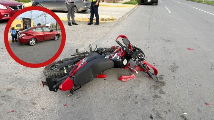 Mujer embiste a motociclista en la calle Lago de Chapala y lo deja muy malherido en Nuevo Laredo