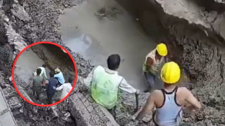 Trabajador muere sepultado en obras de reparación del drenaje; sus compañeros no pudieron hacer nada | VIDEO