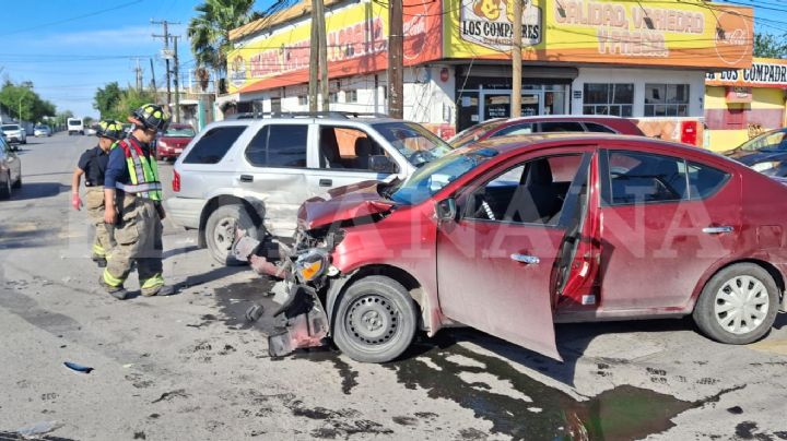 Nuevo Laredo: conductor de DiDi causa fuerte accidente tras choque; mujer termina hospitalizada