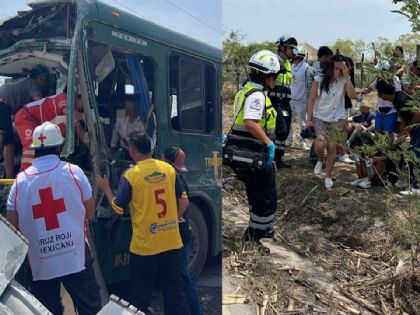 Camión de pasajeros es impactado por tráiler; hay al menos 16 lesionados, algunos con amputaciones