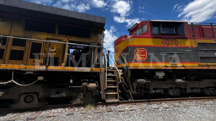 Choque entre máquinas del tren en Nuevo Laredo; operador resulta lesionado y es trasladado de urgencia