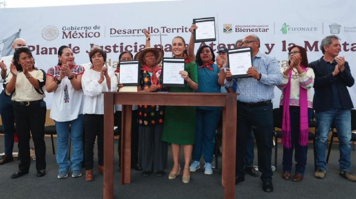 Claudia Sheinbaum Pardo vuelve a Atenco y encabeza restitución de tierras