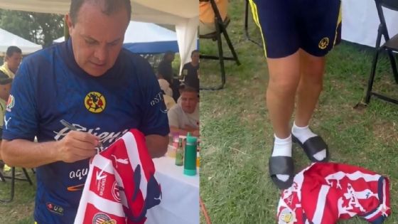 Cuauhtémoc Blanco en el ojo del huracán tras firmar y patear camiseta de Chivas frente a fans