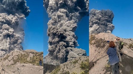 MOMENTO EXACTO de la erupción volcánica que cobró la vida de 3 excursionistas; hay 5 heridos