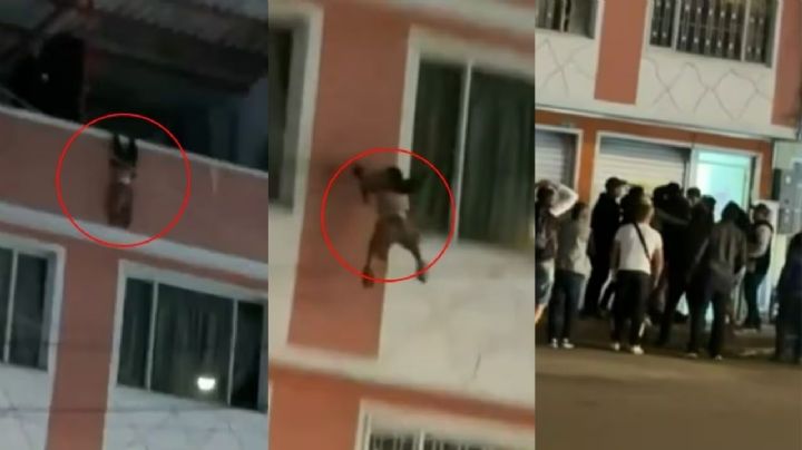 Niño cae de cuarto piso y vecinos lo salvan formando una 'malla humana' | VIDEO